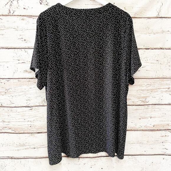 ANNE KLEIN Black and White Polka Dot Top Blouse Sz 3X - Picture 4 of 4